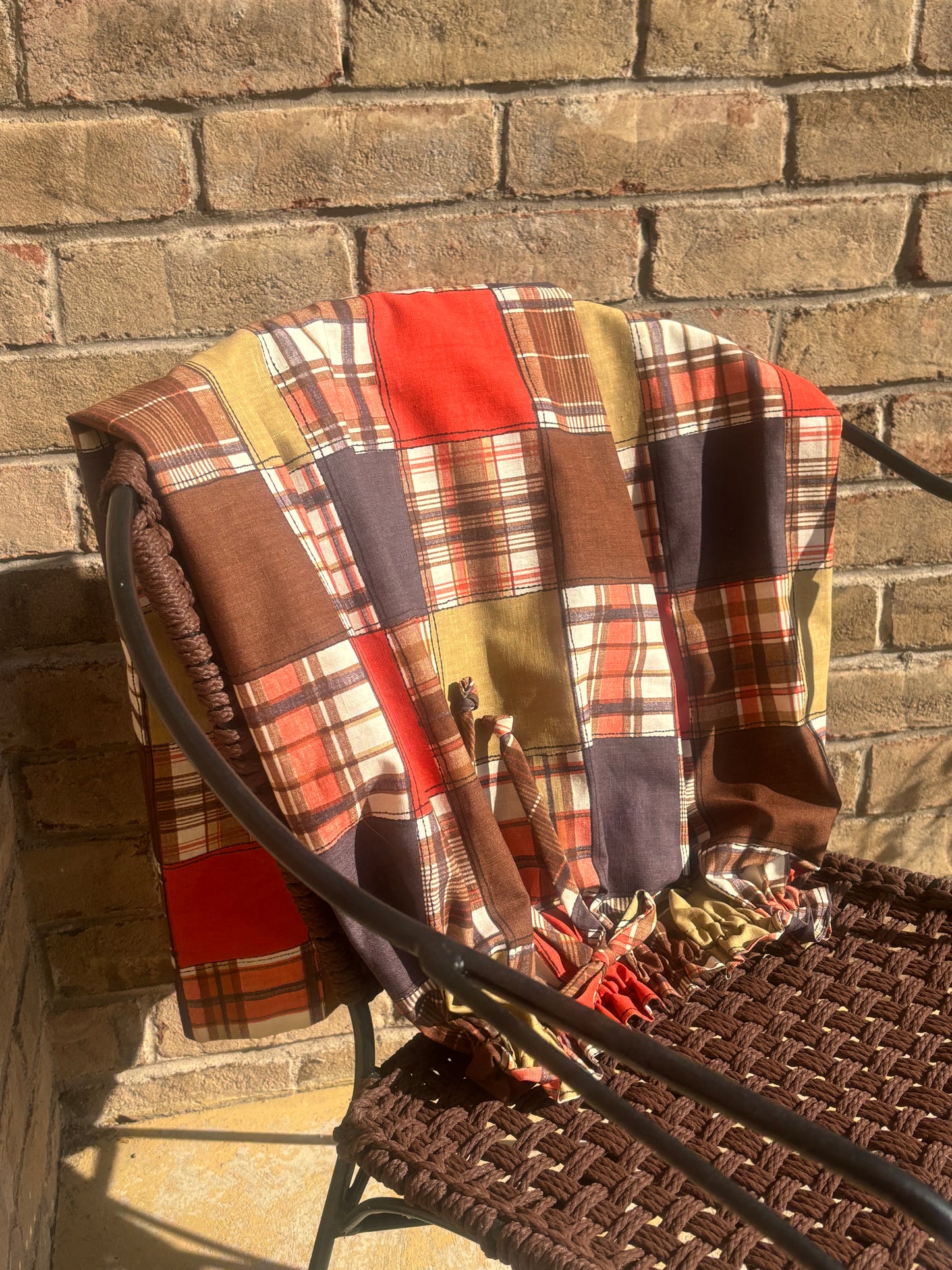 Faux patchwork 1970s maxi skirt