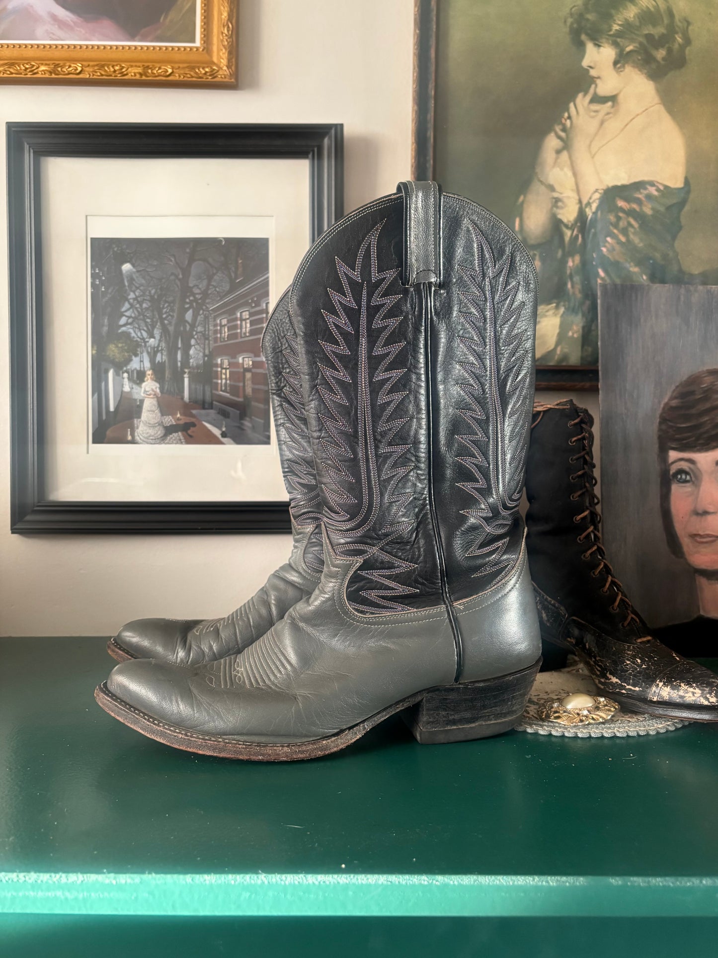 Black Label Tony Lama Cowboy Boots