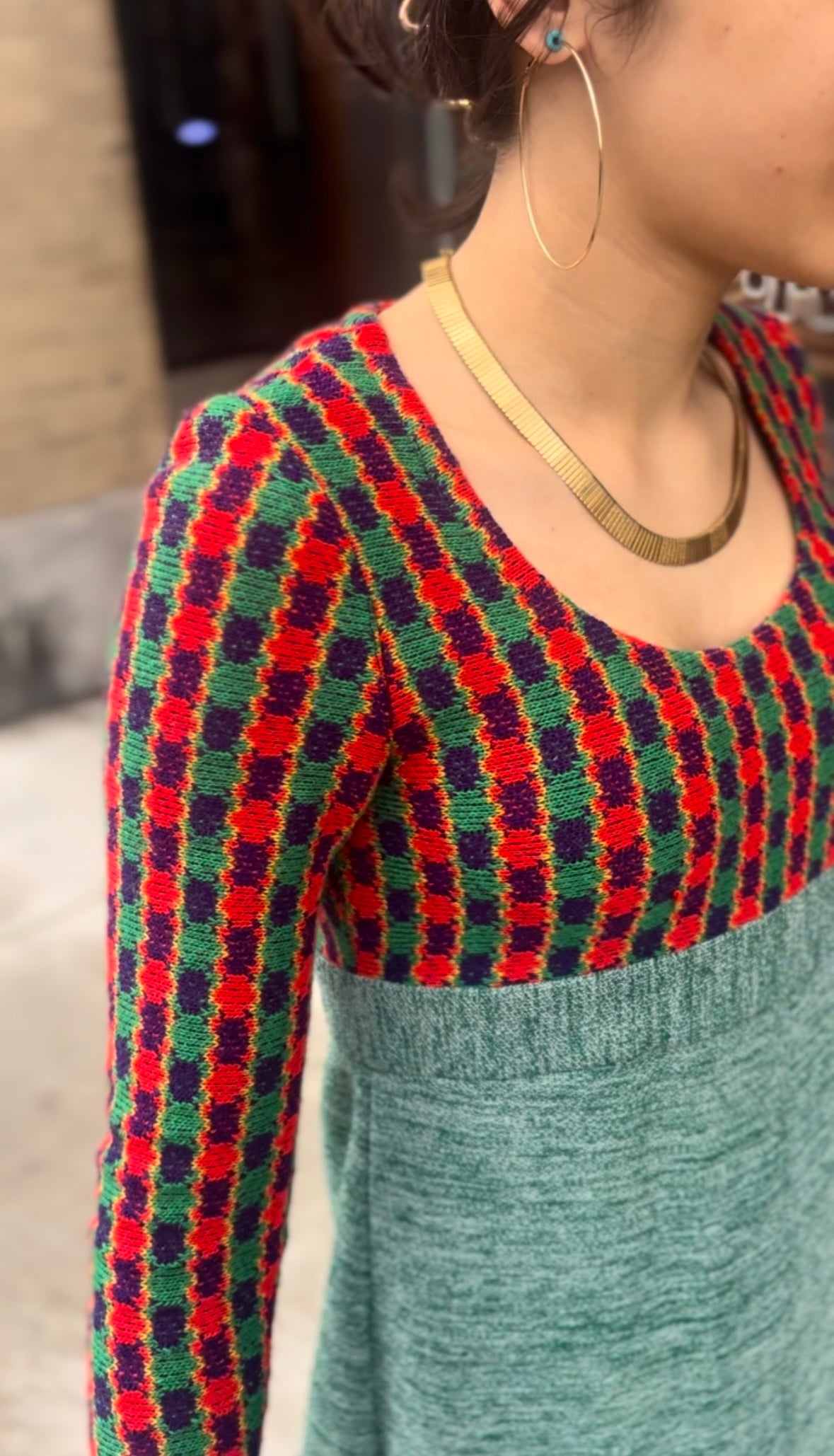 70s Maxi Dress with Slit - comparable to a size 2