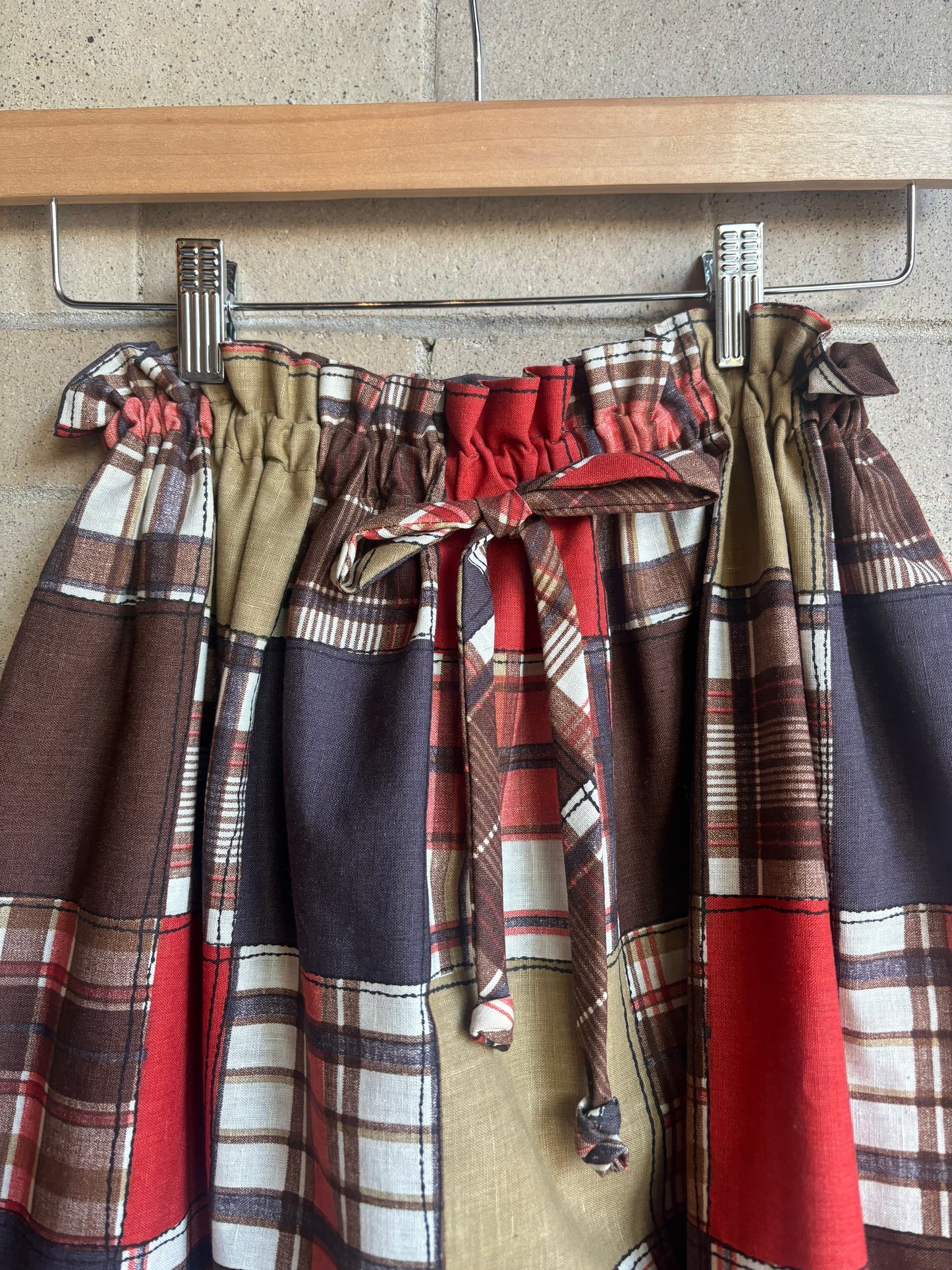 Faux patchwork 1970s maxi skirt