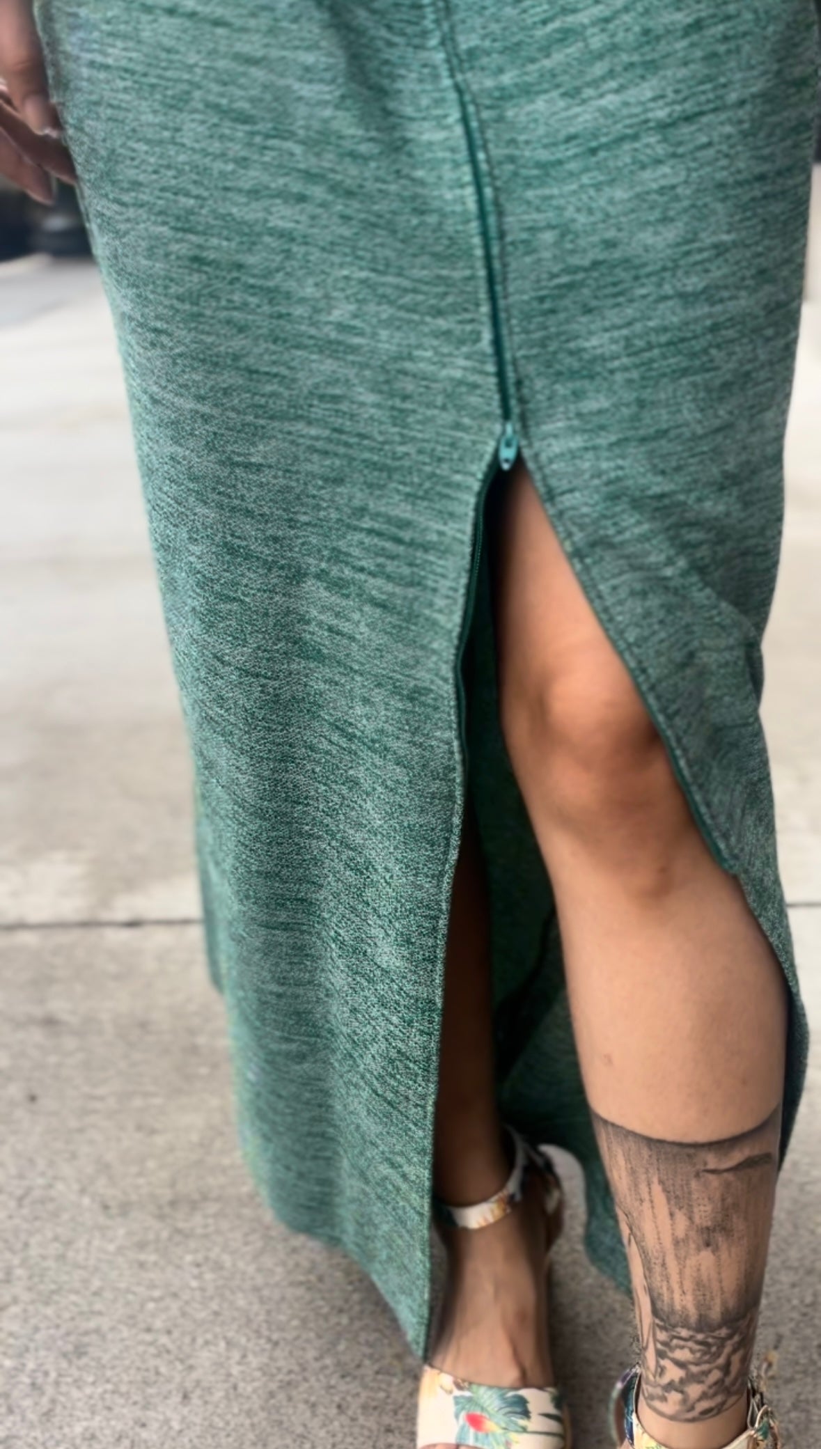 70s Maxi Dress with Slit - comparable to a size 2