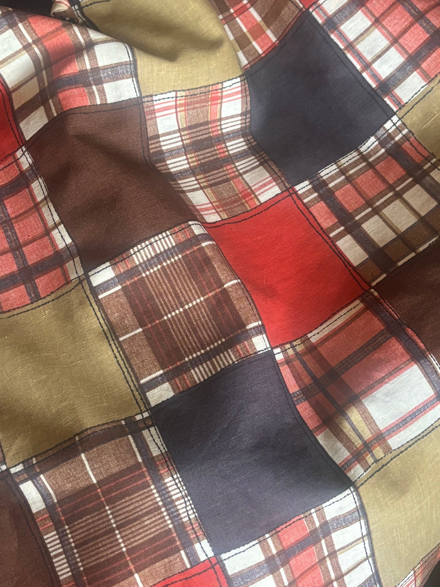 Faux patchwork 1970s maxi skirt
