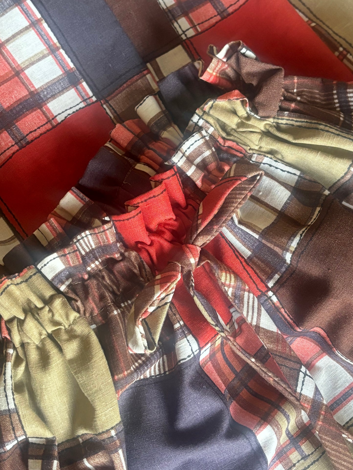 Faux patchwork 1970s maxi skirt