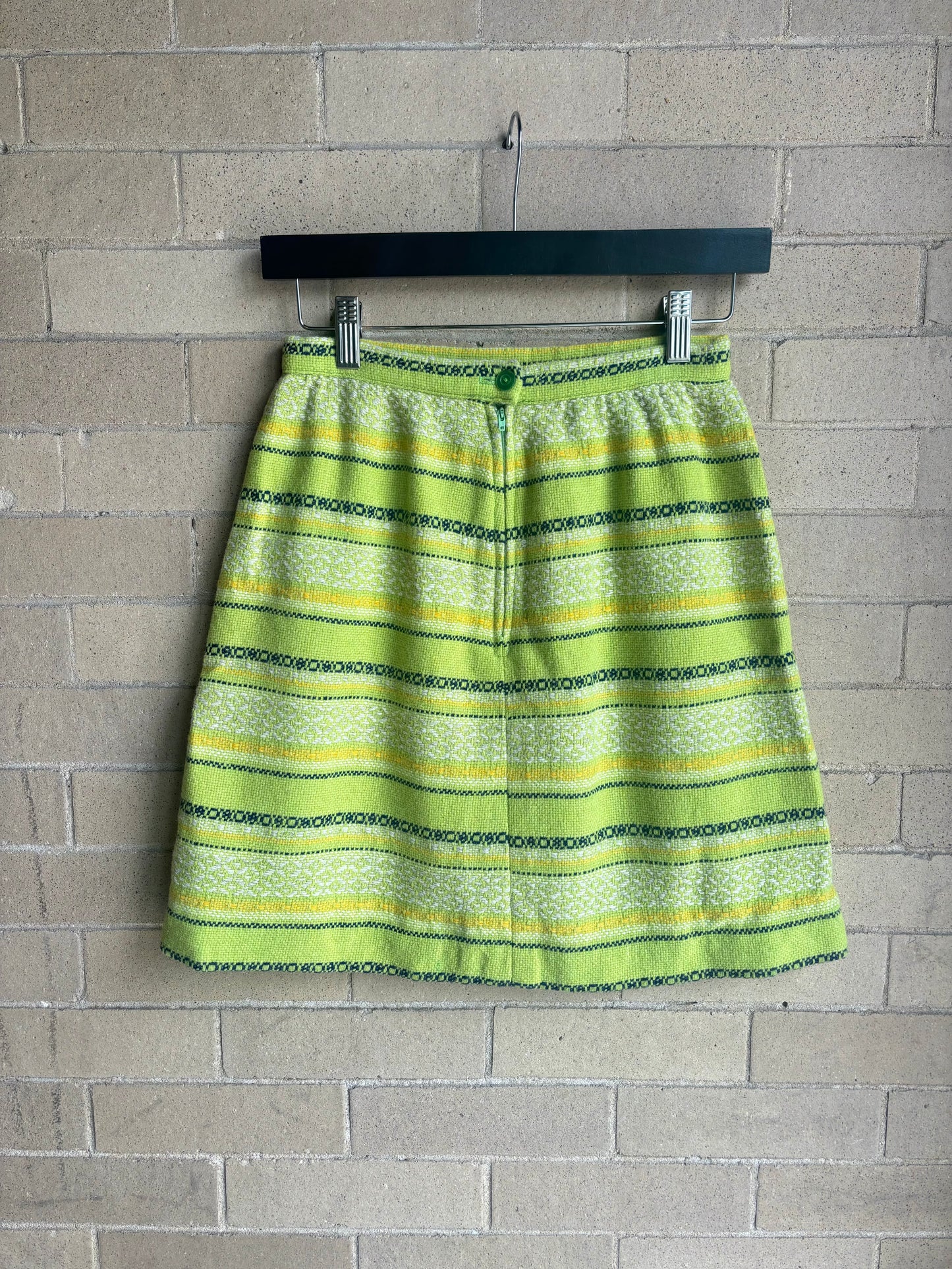 Arsenic Green Mod 60s Mini Skirt - Bobbie Brooks - 25