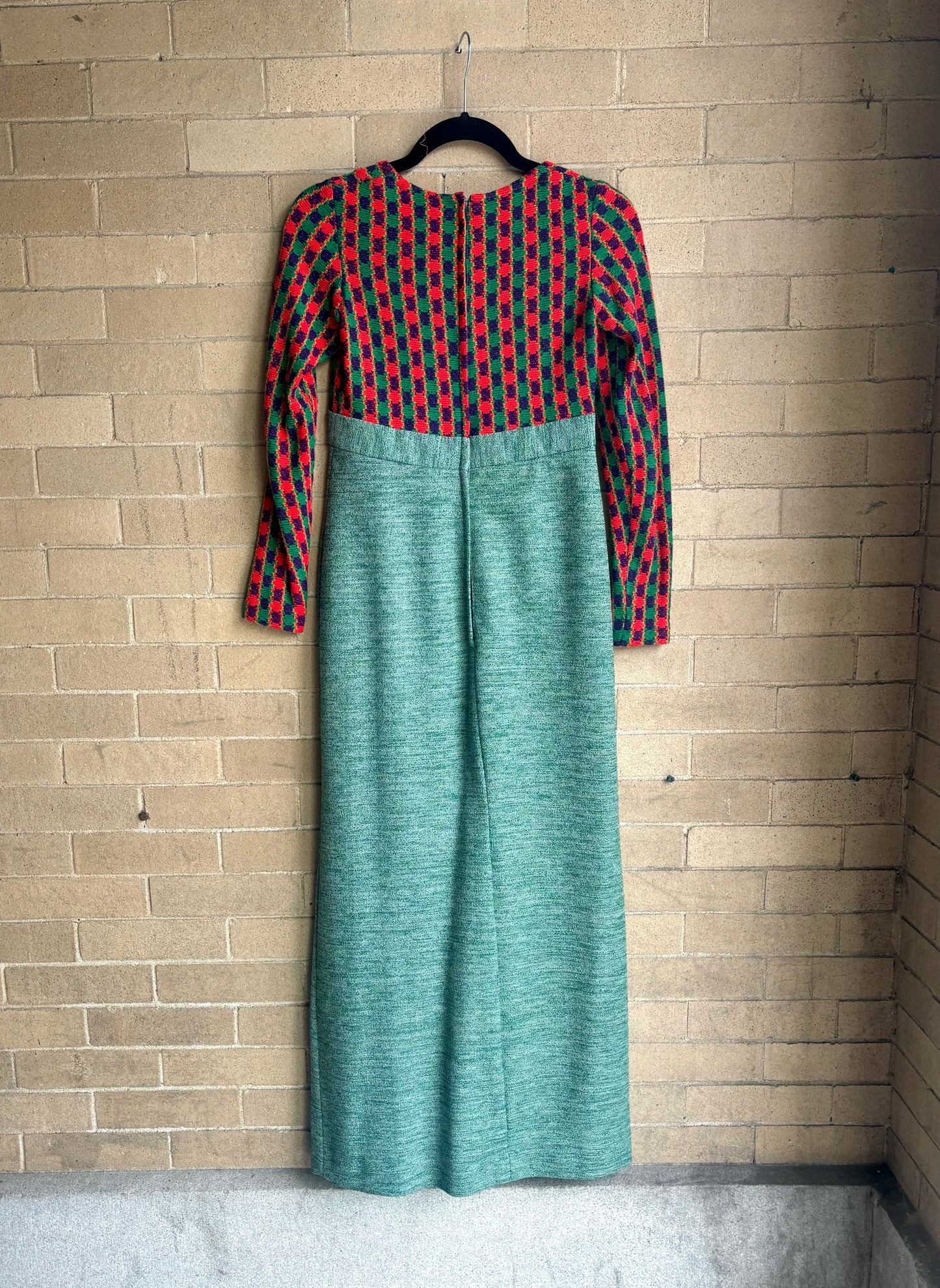 70s Maxi Dress with Slit - comparable to a size 2