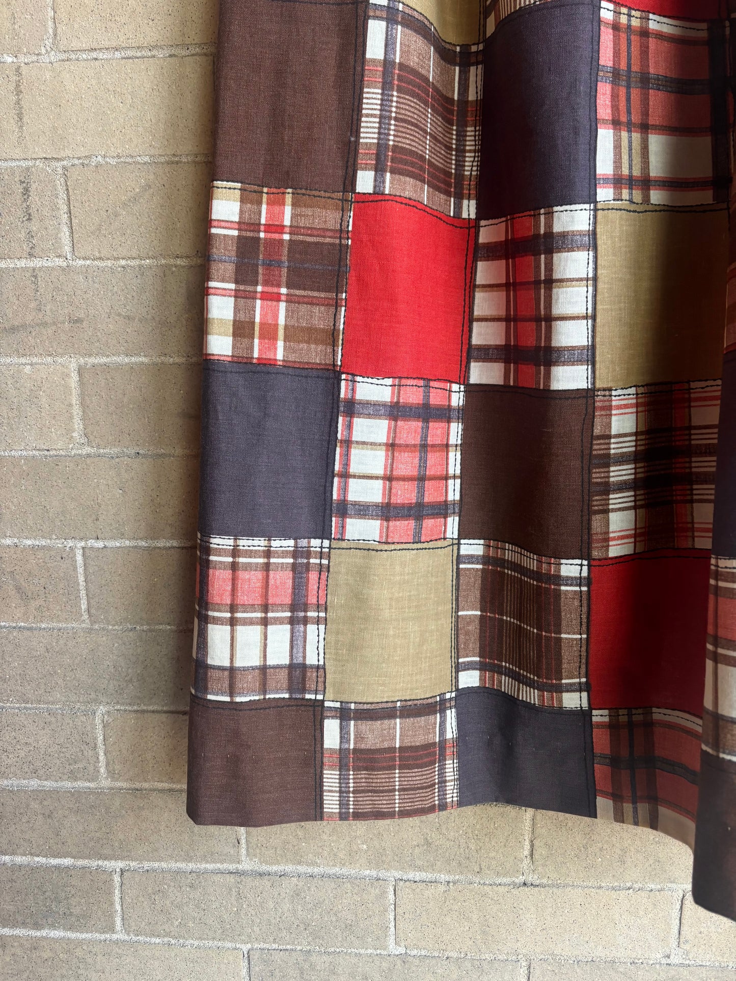 Faux patchwork 1970s maxi skirt