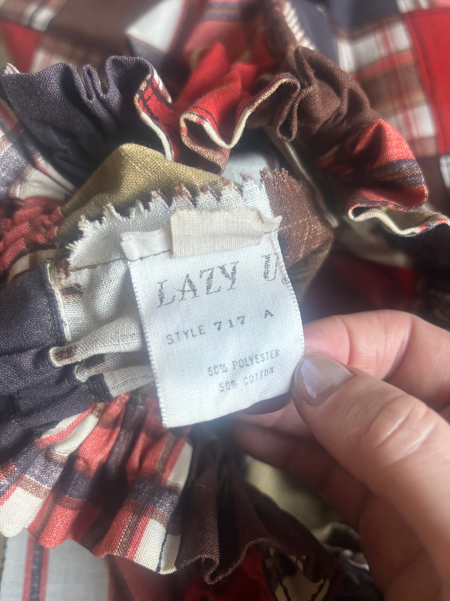 Faux patchwork 1970s maxi skirt